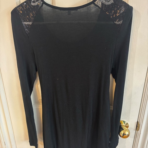 long sleeve sequin shirt sequin shoulder - Picture 5 of 5